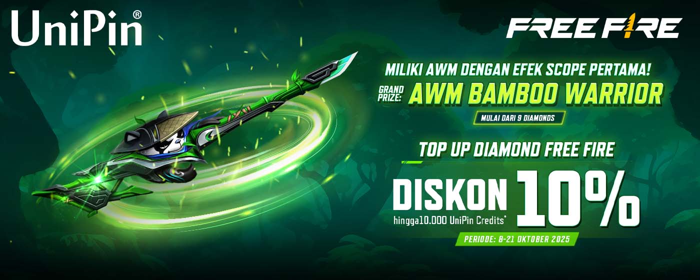 Miliki AWM Bamboo Warrior Dengan Efek Scope Pertama! Top Up Diamonds dan dapatkan Discount 10%